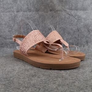 Jessica Carlyle Shoes Womens 7.5 Sandal Fashion Flat Slingback Casual Rhinestone